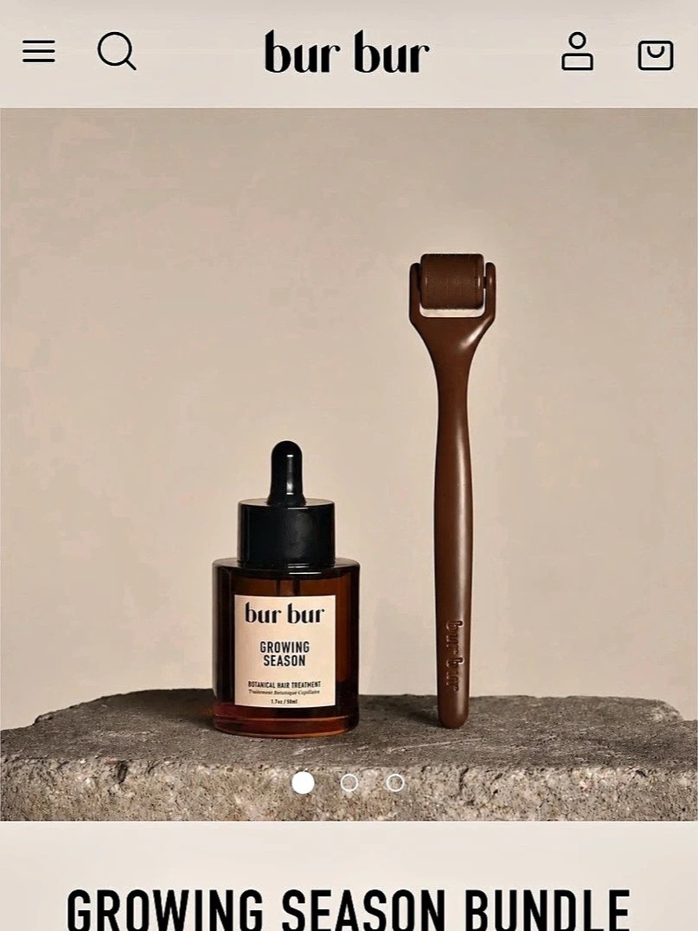 bur bur Growing Season Bundle Hair Growth Oil & Derma Roller NWT